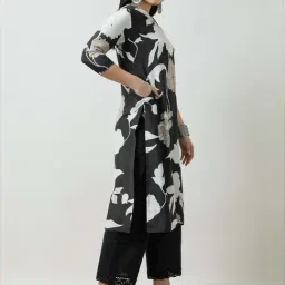 Soch Black Printed Straight Kurta image 4
