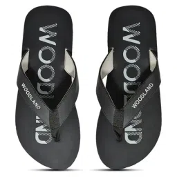 Woodland Men's Black Flip Flops image 4