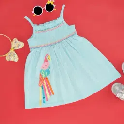 Pantaloons Baby Blue Cotton Printed Dress-picture-38