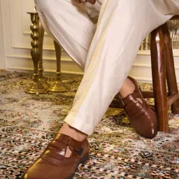 FAUSTO Men's Brown Ankle Strap Sandals-picture-25