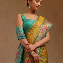 Soch Light Green Woven Design Saree With Unstitched Blouse image 4