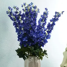 Pure Home and Living Dark Blue Plastic Artificial Delphinium Spray Flower Stem-picture-11