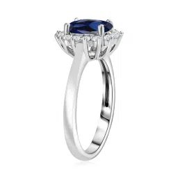 Ornate Jewels 925 Silver Oval Blue Sapphire Cocktail Ring image 4