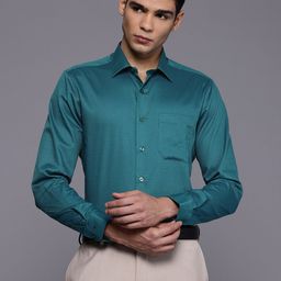 Louis Philippe Slim Fit Self Design Textured Pure Cotton Formal Shirt-picture-18
