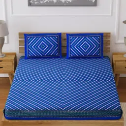 Living Roots Multicolor Jaipuri Printed Cotton Bed Sheet with 2 Pillow Cover-image-67