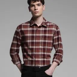 Jack & Jones Red Cotton Regular Fit Checks Shirt image 4