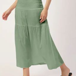 Moomaya Sage Green Midi Skirt-picture-22