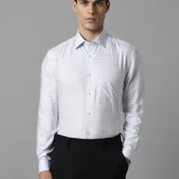 Louis Philippe White Cotton Regular Fit Checks Shirt-picture-15