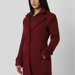 Van Heusen Women Maroon Textured Casual Jacket image 3