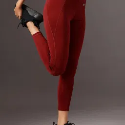 Clovia Maroon Slim Fit Tights image 4