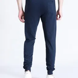 Crocodile Navy Blue Cotton Solid Regular Fit Joggers image 2