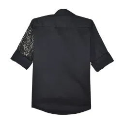 Charchit Boys Black Comfort Fit Shirt image 4