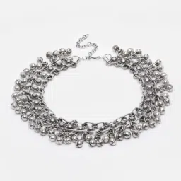 Panash Silver Plated Oxidized Anklets Set of 2 image 4