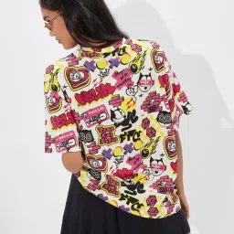 The Souled Store Multi Loose Graphic T-Shirt image 4