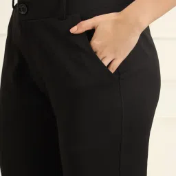 FITHUB Beige Cotton Flaired fit Casual trousers image 4