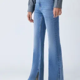 nuon women Nuon by Westside Blue Faded High-Rise Flared Jeans-picture-10