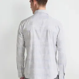 Arrow Grey Cotton Regular Fit Checks Shirt image 2