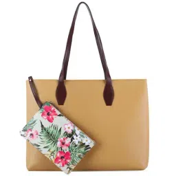 Toteteca Beige Solid Medium Tote Handbag-image-67