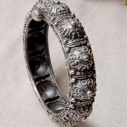 Teejh Ethnic  Meera Silver Oxidized Bangle for Women-picture-11