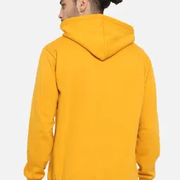 GRIFFEL Mustard Full Sleeves Hooded Sweatshirt image 2
