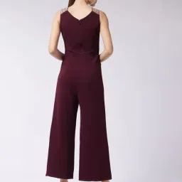 Miss Chase Maroon Embellished Jumpsuit image 2