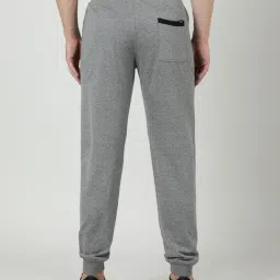 Crocodile Grey Melange Cotton Solid Slim Fit Joggers image 2