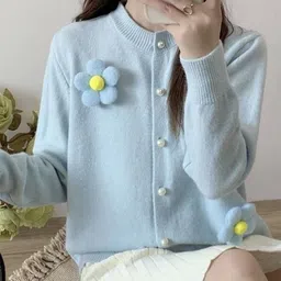 StyleCast Women Floral Applique Cardigan Sweaters-image-47