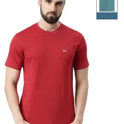 Force NXT Red & Pacific Green Cotton Regular Fit T-Shirt-picture-29