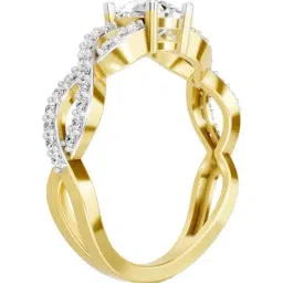 Sparkles Yellow Gold Lab Grown 39 Diamond 14KT 1ct Infinity Ring For Women image 3
