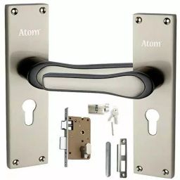 Atom Zinc Alloy Silver Door Handle Lock Set, MH-O43-CY-SS-OSK-picture-25