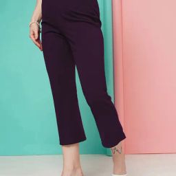 SELVIA Wine Regular Fit Mid Rise Trousers-picture-22