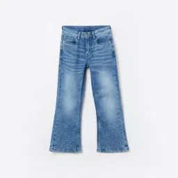 Fame Forever by Lifestyle Girls Mid Blue Embellished Jeans-picture-22
