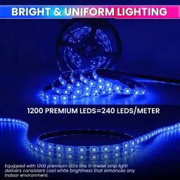 amiciVision LED Strip Light Blue 240 LEDs/m & Length 5 m image 2