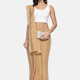 NOT YET by us Printed Round Neck Sleeveless Cotton Saree Blouse image 4