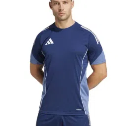 Adidas Blue Slim Fit Colour Block Jersey-image-45