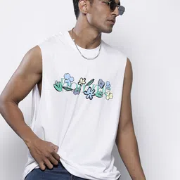 boohooMAN Cotton Oversized Floral Print Tank T-shirt image 1