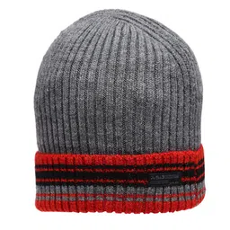 513 Men Grey Melange & Red Beanie-image-7