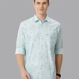 CAVALLO by Linen Club Aqua Contemporary Fit Printed Shirt-picture-12