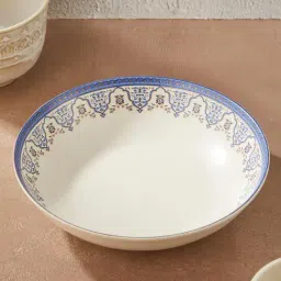 Fabindia Blue Gulmohar Ceramic Pasta Plate-picture-38