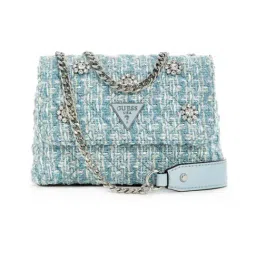 Guess Misty Blue Everlee Quilted Cross Body Bag-image-50