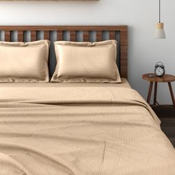 SWAYAM Beige Co-ordinated Bedding Set with Reversible Quilt (Comforter)-picture-34
