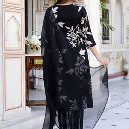 VIBE VISION Women Regular Kurta with Trousers & With Dupatta image 5