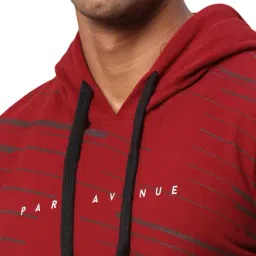 Park Avenue Red Slim Fit Printed Hooded Sweatshirt image 5