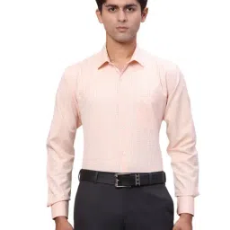 Park Avenue Orange Slim Fit Texture Shirt-image-82