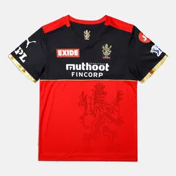 Puma Boys Navy Blue & Red Royal Challengers Bangalore Virat Kohli Printed V-Neck T-shirt-picture-47