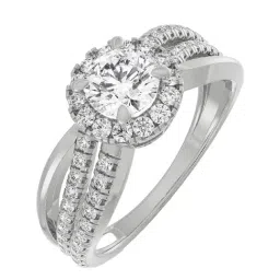 Emori 18k White Gold & Diamond Artistic Round Ring-picture-26