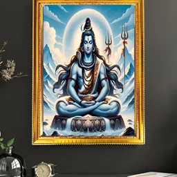 blinkart Blue & Black Lord Shiva Printed Wall Art-image-46