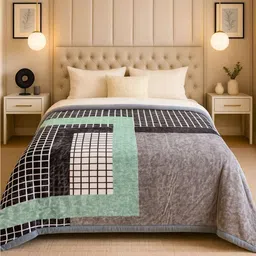 Signature Grey Floral Double Bed Blanket-picture-17