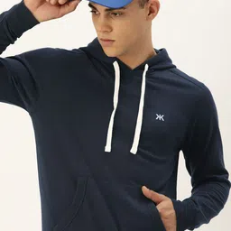 Kook N Keech Men Solid Hooded Sweatshirt image 1