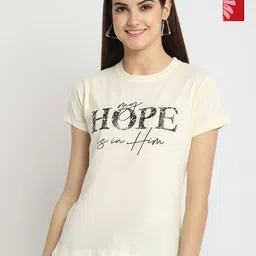 Tromko Women Pack of 2 Typography Printed Round Neck Cotton Regular Fit T-shirts-image-56